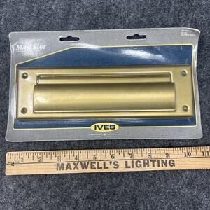 IVES Vintage 1984 Brass Finish Mail Slot Covered Back Plate C619A63